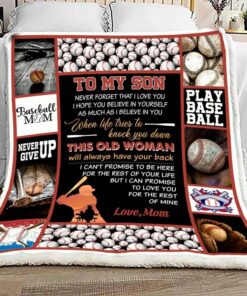 Mom To Son - This Old Woman Baseball Blanket -Gifts Lover Sports
