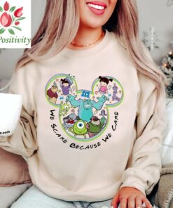 Monster Inc Shirts, We Scare Because We Care, Monsters University Shirts, Mickey Head Shirt, Sullivan and Mike Shirt, Pixar shirt