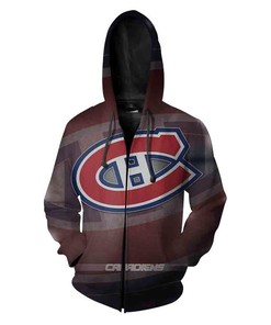 Montr Al Canadiens Nhl Football 3D All Over Print Zip Up Hoodie Option