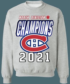 Montreal Canadiens 2021 North Division Champions NHL Crewneck Sweatshirt Hoodie Shirt Gifts for Fans
