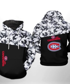 Montreal Canadiens Nhl Camo Veteran 3D All Over Print Hoodie With Zip Up