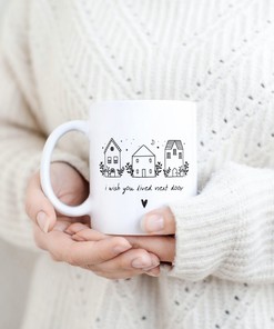 Moving Away Mug Gift - I Wish You Lived Next Door Mug for Best Friend and Bestie