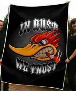 Mr. Horsepower In Rust We Trust Hot Rod Trucker Blanket