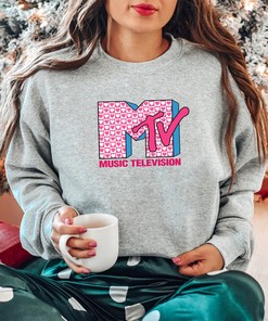 Music Television Valentine Sweatshirt, MTV Retro Logo T-Shirt, Music Television Shirt, Valentine's Day Shirt, MTV Shirt Gift