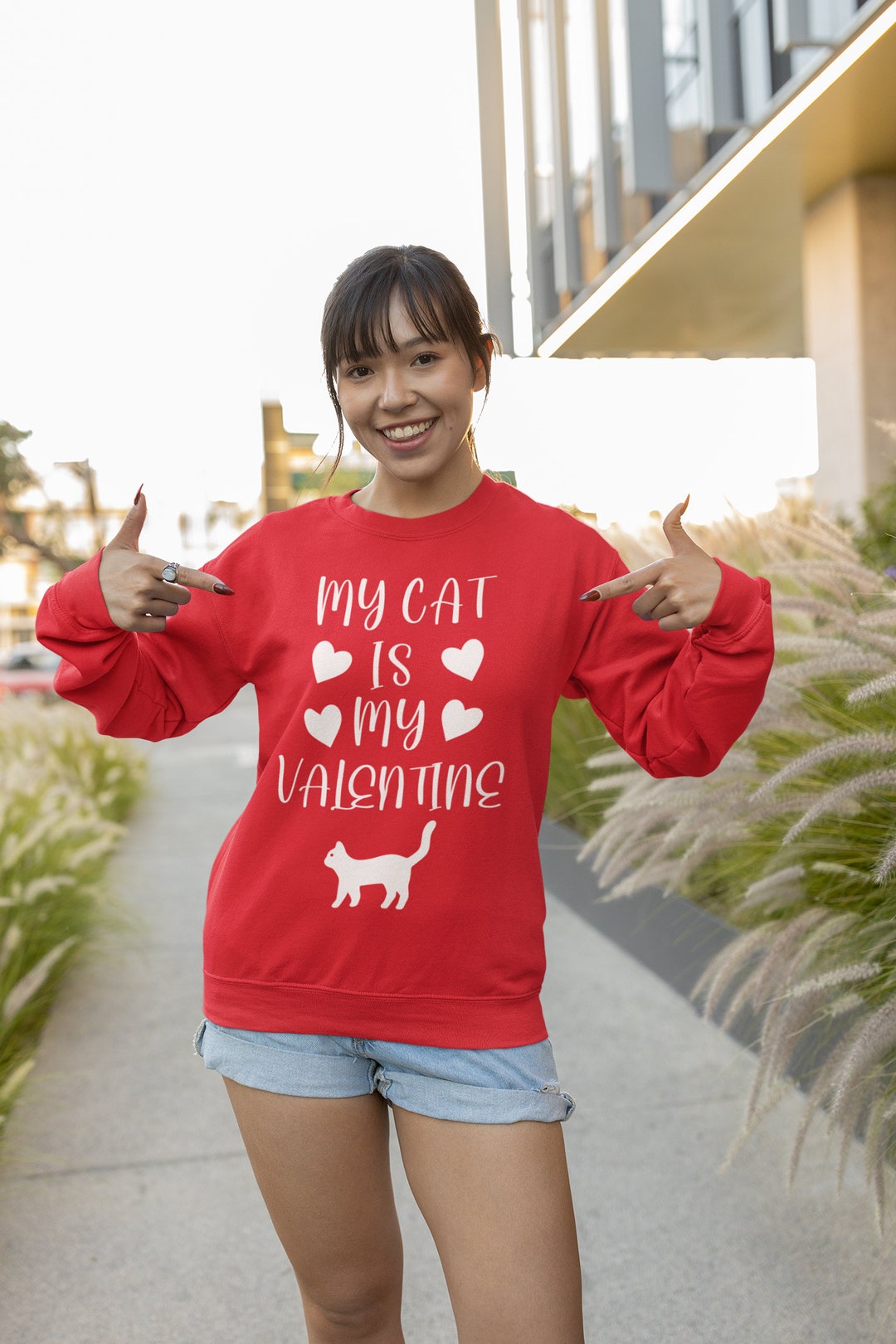 My Cat Is My Valentine Unisex Sweatshirt Gift For Cat Lovers