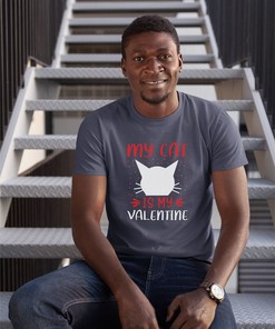 "My Cat is My Valentine" Comfort Color T-Shirt - Valentine's Day Gift for Her
