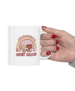 My Class Is Full Of Sweet Hearts Coffee Mug, Personalized Gift For Teachers, Retro Valentines Mug, Teacher Valentine Mug