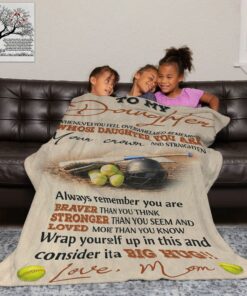 My Daughter Fleece Sherpa Blanket - Gift For Daughter Love Baseball