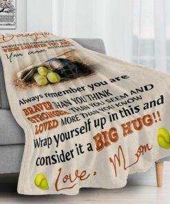 My Daughter Fleece Sherpa Blanket - Gift For Daughter Love Baseball