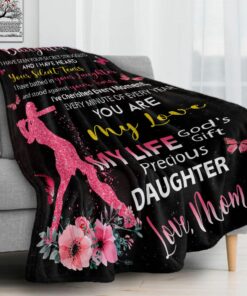 My Daughter Gift , Pink Little Girl Playing Baseball Blanket Quotes