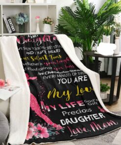 My Daughter Gift , Pink Little Girl Playing Baseball Blanket Quotes