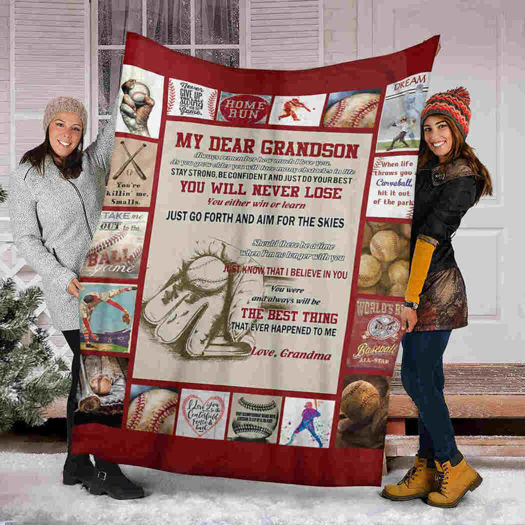 My Dear Grandson Blanket – Baseball – You Will Never Lose Blanket