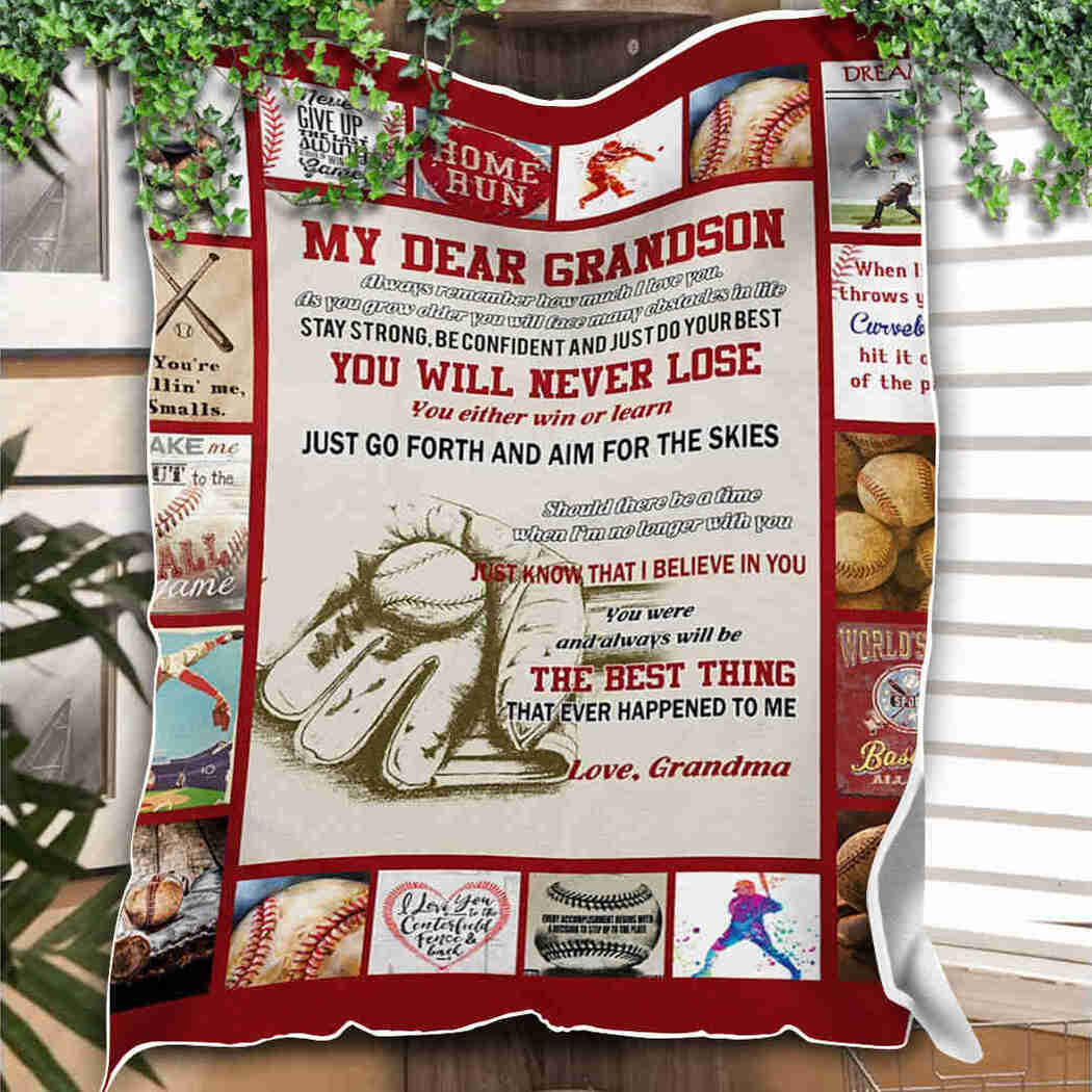 My Dear Grandson Blanket – Baseball – You Will Never Lose Blanket