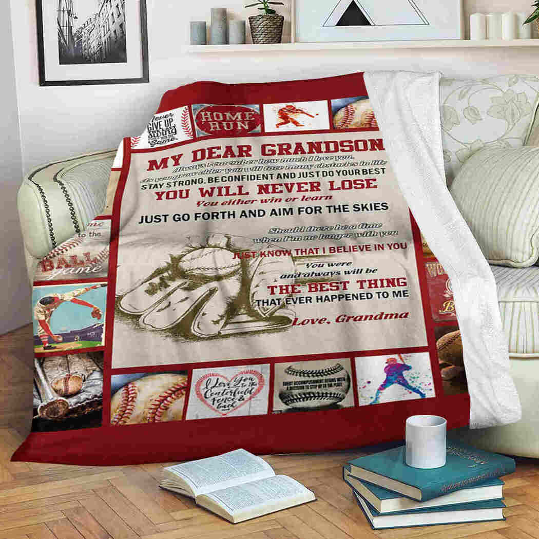 My Dear Grandson Blanket – Baseball – You Will Never Lose Blanket