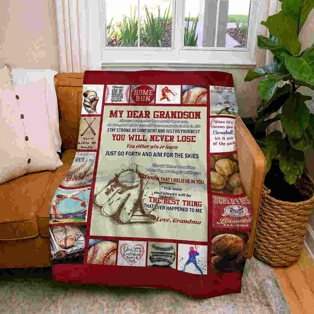 My Dear Grandson Blanket – Baseball – You Will Never Lose Blanket