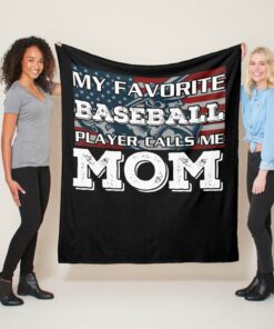 My Favorite Baseball Player Calls Me Mom Blanket