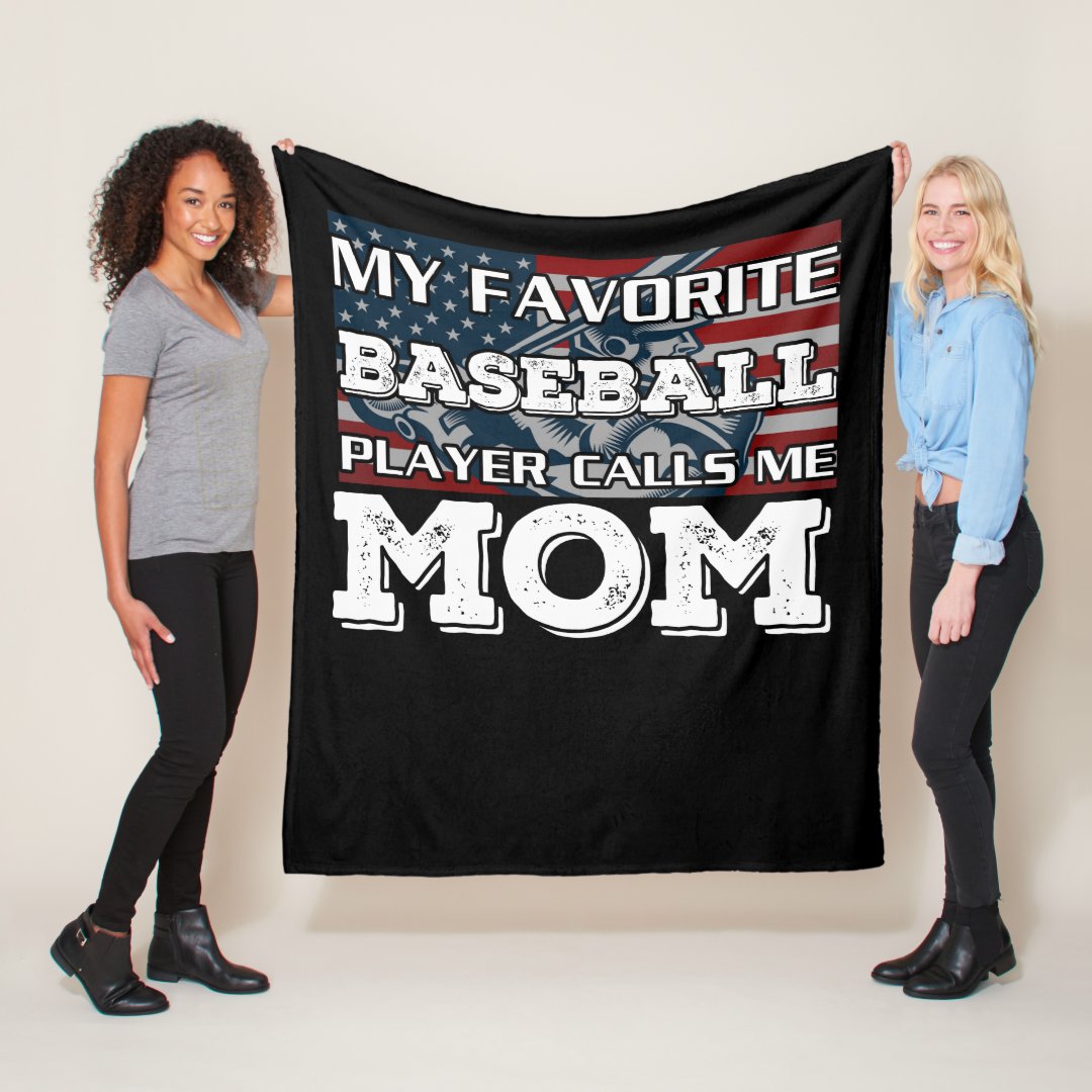 My Favorite Baseball Player Calls Me Mom Blanket