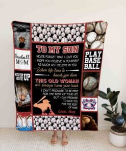 My Son Blanket, Custom Baseball Blanket, Baseball Mom Blanket, Baseball Lover Gift, Son And Mother Blanket