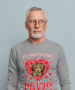My Valentine has Paws - Dog Owners gift, Doodle Lovers, Labradoodle, Goldendoodle, valentine's day Unisex Crewneck Sweatshirt