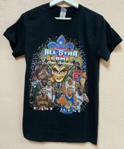 NBA All Stars East Vs. West Game New Orleans Tshirt Pullover Hoodie Crewneck Sweatshirt Reprinted Full Color Full Size Gifts for NBA Fans