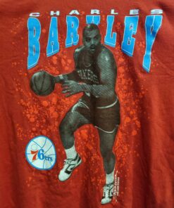 NBA Basketball Vintage Style Charles Barkley 1989 By Starter Tshirt Hoodie Crewneck Sweatshirt Reprinted Full Color Full Size Gifts for NBA Fans