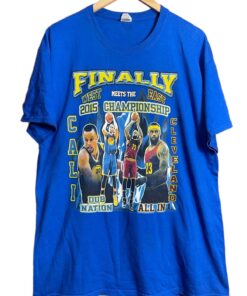NBA Final 2015 Cleveland Vs Warriors Tshirt Sweatshirt Hoodie Crewneck Sweatshirt Pullover Reprinted Full Color Full Size Gifts for NBA Fans
