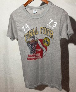NCAA Final Four Indiana Vs Syracuse 1987 T-Shirt Sweatshirt Pullover Hoodie Reprinted Full Color Full Size Gift For NCAA Fans