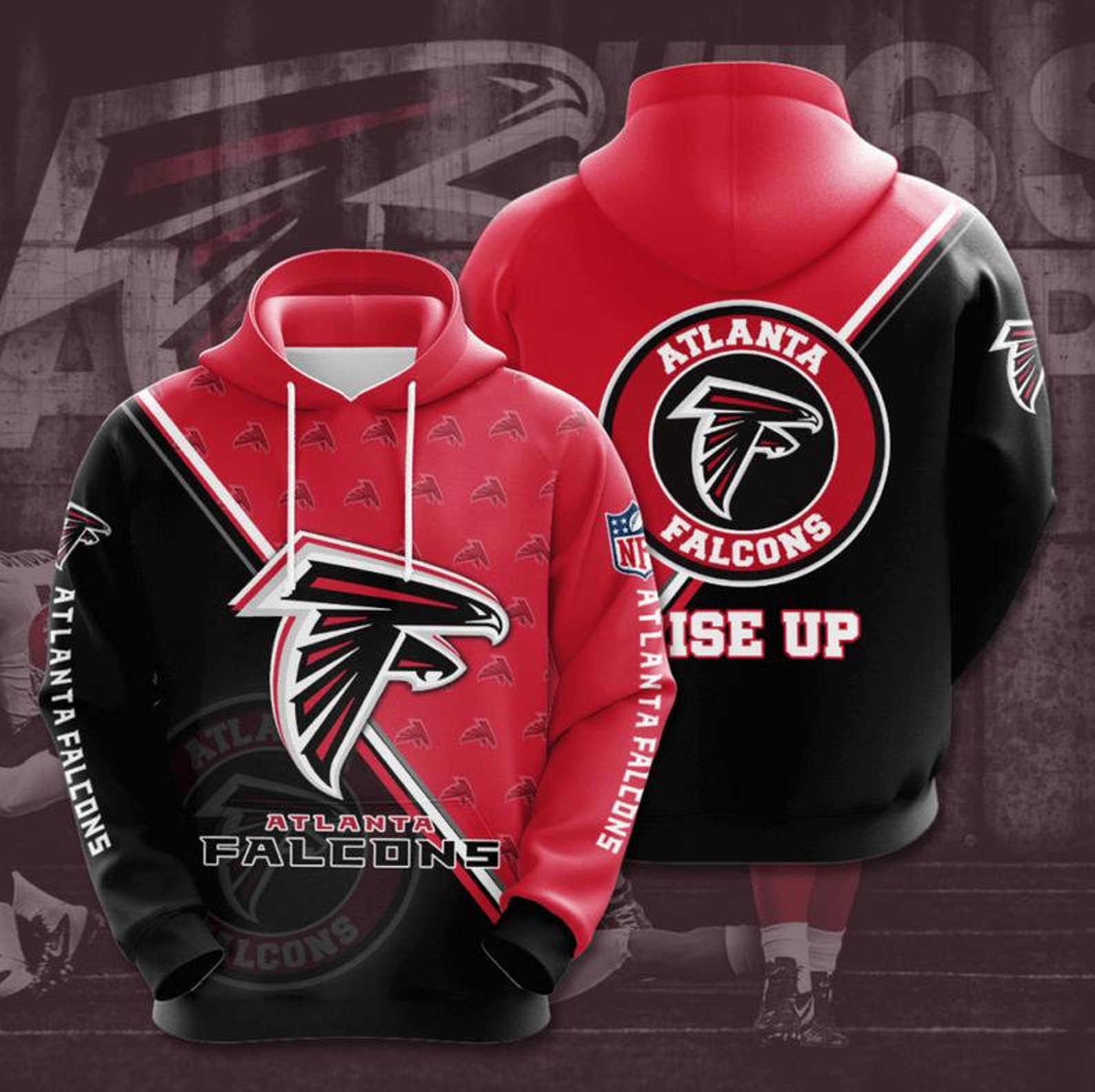 Nfl Atlanta Falcons Football Team 3D All Over Printed Hoodie, Zip Up Hoodie