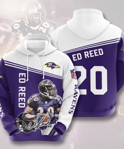 Nfl Baltimore Ravens Ed Reed 3D All Over Print Zip Up Hoodie Option