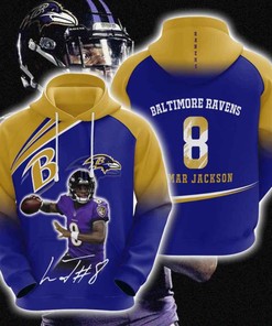 Nfl Baltimore Ravens Lamar Jackson 3D All Over Print Zip Up Hoodie Option