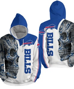 Nfl Buffalo Bills With Skull 3D Full Over Print Hoodie Zip Hoodie Sweater Tshirt 3