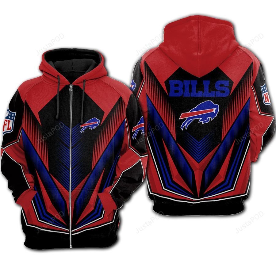 Nfl Buffalo Bills Zippered Hoodie For Fan Newest Design 3D Hoodie For Men For Women, All Over 3D Printed Zip Hoodie
