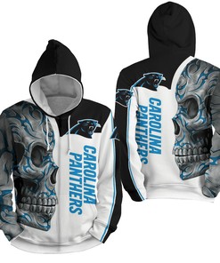Nfl Carolina Panthers With Skull 3D Full Over Print Hoodie Zip Hoodie Sweater Tshirt 2