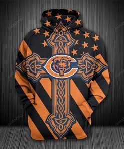 Nfl Chicago Bears Celtic Cross 3D All Over Print Zip Up Hoodie Option