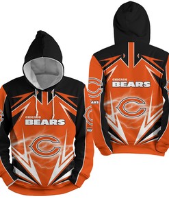 Nfl Chicago Bears Lighting 3D Full Over Print Hoodie Zip Hoodie Sweater Tshirt 3