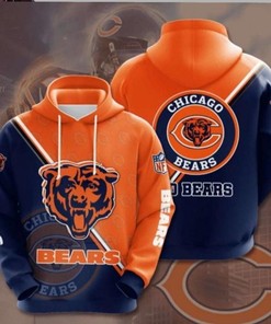 Nfl Chicago Bears Logo 3D All Over Print Zip Up Hoodie Option
