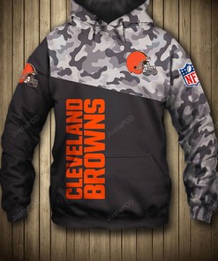 Nfl Cleveland Browns Camo Men And Women 3D Hoodie Zip Hoodie Cleveland Browns 3D Shirt Cleveland Browns All Over Print 3D Hoodie
