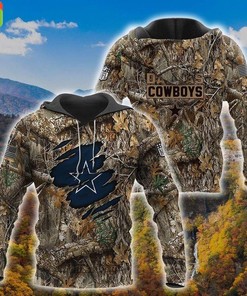 Nfl Dallas Cowboy Camo Jungle 3D All Over Print Zip Up Hoodie Option