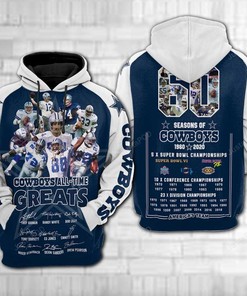 Nfl Dallas Cowboys All Time Greats 3D All Over Print Zip Up Hoodie Option