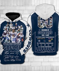 Nfl Dallas Cowboys All Time Greats For Unisex 3D All Over Print Zip Up Hoodie Option