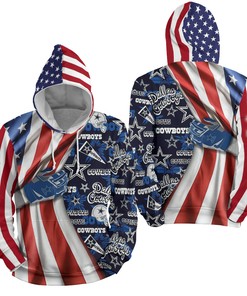 Nfl Dallas Cowboys American Flag 3D Full Over Print Hoodie Zip Hoodie Sweater Tshirt 2