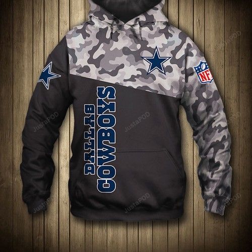 Nfl Dallas Cowboys Camo Men And Women 3D Full Printing Hoodie Zip Hoodie Nfl