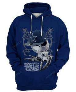 Nfl Dallas Cowboys Jack Skeleton Fear The Cowboys 3D All Over Print Zip Up Hoodie Option
