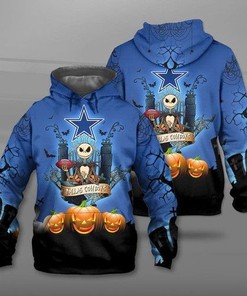 Nfl Dallas Cowboys Jack Skellington Nightmare Men And Women 3D All Over Print Zip Up Hoodie Option