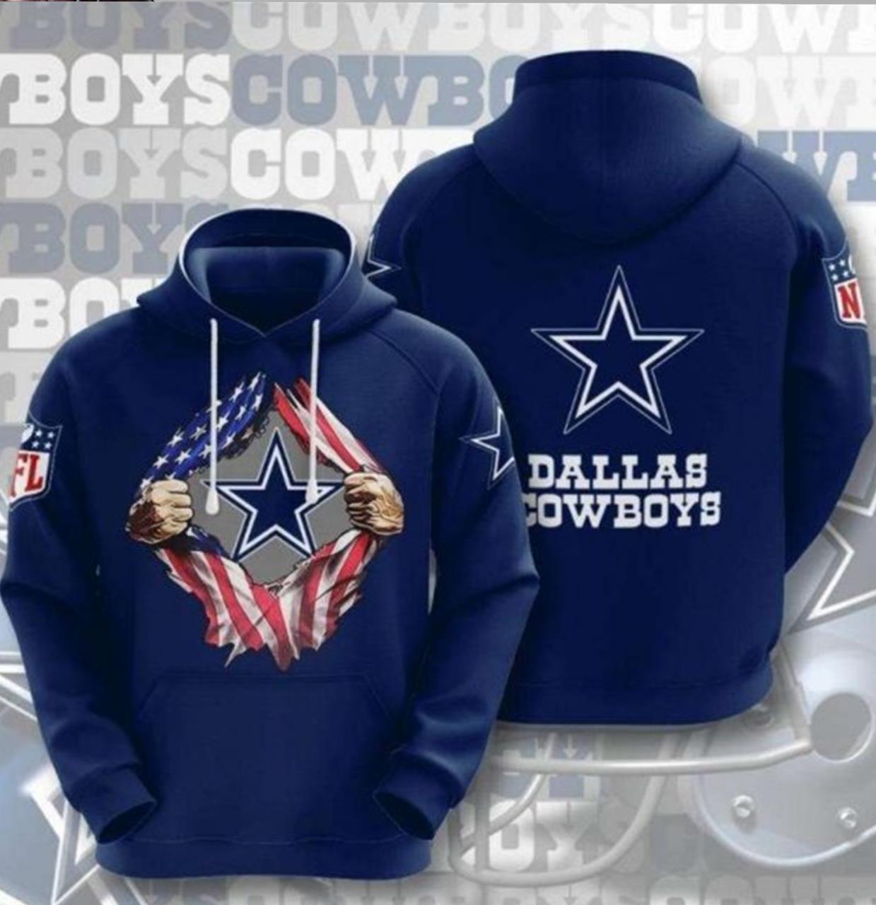 Nfl Dallas Cowboys Pride Of Dallas 3D All Over Print Zip Up Hoodie Option