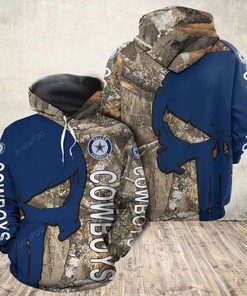 Nfl Dallas Cowboys Realtree Camo Skull Men And Women 3D Full Printing Hoodie Ziphoodie Nfl Dallas Cowboys 3D Full Printing Shirt