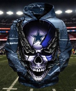 Nfl Dallas Cowboys Skull Men And Women 3D Full Printing Hoodie Zip Hoodie Dallas Cowboys 3D Full Printing Shirt