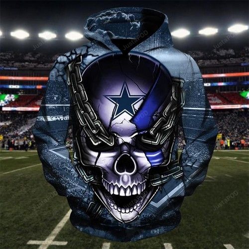 Nfl Dallas Cowboys Skull Men And Women 3D Full Printing Hoodie Zip Hoodie Dallas Cowboys 3D Full Printing Shirt