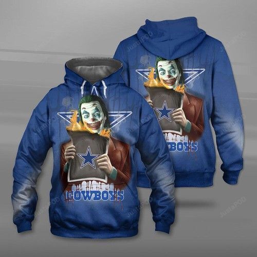 Nfl Dallas Cowboys The Joker 3D All Over Print Zip Up Hoodie Option