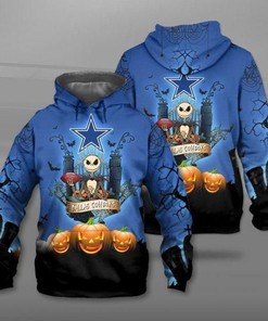 Nfl Dallas Cowboys The Nightmare Before Christmas Jack Skellington 3D All Over Print Zip Up Hoodie Option
